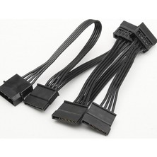 Boblov 4 Pin Molex To 5 Sata Güç Kablosu Molex Ide 4 Pin To 5 Port Sata Power HDD Güç Çoklayıcı Kablosu 60 cm