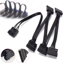 Boblov 4 Pin Molex To 5 Sata Güç Kablosu Molex Ide 4 Pin To 5 Port Sata Power HDD Güç Çoklayıcı Kablosu 60 cm