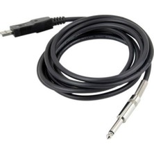 Platoon USB To 6.3 mm Çivi Jack Gitar Saz Bağlantı Kablosu USB Amfi Kablo