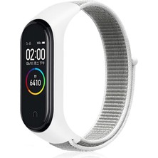 Dlrcase Xiaomi Mi Band 4 Kordon Kumaş Cırtcırt Kordon Velcro Beyaz