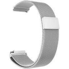 Dlrcase Oppo Watch 41MM Kordon Hasır Metal Örgülü Ayarlanabilir Gümüş