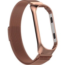 Dlrcase Xiaomi Mi Band 4 Kordon Hasır Metal Kordon Bronz