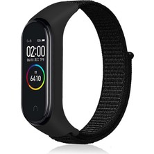 Dlrcase Xiaomi Mi Band 3 Kordon Kumaş Cırtcırt Kordon Velcro Siyah