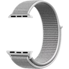 Dlrcase Apple Watch Uyumlu 1 2 3 4 5 40MM Kordon Kumaş Cırtcırtlı Kordon Beyaz