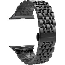 Dlrcase Apple Watch Uyumlu 6 40 mm Kordon Çift Renk Metal Kordon Çıtçıtlı Krd 14 Siyah