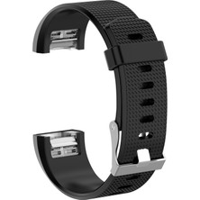 Dlrcase Huawei Fitbit Charge 2 Kordon Silikon Kançalı Benekli Siyah
