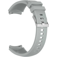 Dlrcase Samsung Galaxy Watch Active 4 40MM Kordon Silikon Kançalı Ayarlanabilir Krd 18 Gri