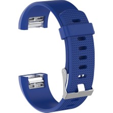 Dlrcase Huawei Fitbit Charge 2 Kordon Silikon Kançalı Benekli Mavi