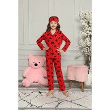 Pijama Moda Kız Çocuk Kırmızı Mickey Desenli Pijama Takımı