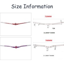 Homyl 720 / 780MM Dağ Bisikleti Gidonları 31.8mm Hafif Bisiklet Yükseltici Bar - Siyah Siyah 720MM (Yurt Dışından)