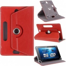 Venüs Aksesuar Reeder A7G (3g) - 7" Tablet Uyumlu 360°DÖNEBILEN Kapaklı Standlı Universal Tablet Kılıfı-Kırmızı