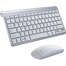 Homyl Mini Kablosuz Klavye Mouse Set Su Geçirmez 2.4g Mac Pc Dizüstü Gümüş Için