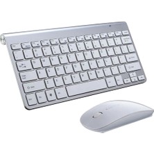 Homyl Mini Kablosuz Klavye Mouse Set Su Geçirmez 2.4g Mac Pc Dizüstü Gümüş Için