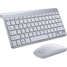 Homyl Mini Kablosuz Klavye Mouse Set Su Geçirmez 2.4g Mac Pc Dizüstü Gümüş Için