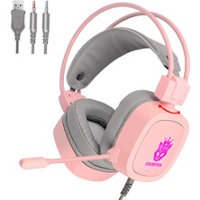 Homyl S100 Gaming Headset 7.1 Kanal 3.5mm / USB Kablolu Kulaklık Rgb Işık 50MM Sürücü Oyunu Kulaklık Gürültü Laptop Gamer Pc Için Iptal - Pembe 3.5mm (Yurt Dışından)