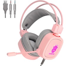 Homyl S100 Gaming Headset 7.1 Kanal 3.5mm / USB Kablolu Kulaklık Rgb Işık 50MM Sürücü Oyunu Kulaklık Gürültü Laptop Gamer Pc Için Iptal - Pembe 3.5mm (Yurt Dışından)