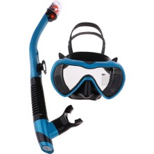 F Fityle Anti Sis Dalış Maskesi Şnorkel Seti Yüzme Gözlük Scuba Şnorkel Mavi (Yurt Dışından)