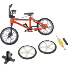 Elaccent F Fityle Mini Parmak Bisiklet Bmx Çocuk Oyuncak Masa Dekor Parmak Kurulu Oyuncak Turuncu + Sarı (Yurt Dışından)