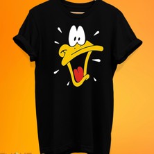 Remonz Duffy Duck Baskılı %100 Pamuk Oversize T-Shirt Büyük Beden Tişört