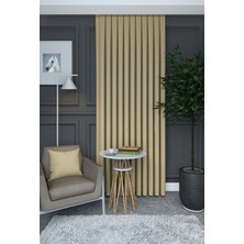 Evdepo Home Koyu Krem Düz Renk Pileli Petek Dokulu Fon Perde, 1/3 Sık  Pile, Tek Kanat 50 x 270 cm