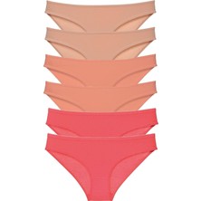 Royaleks 6 Adet Süper Eko Set Likralı Kadın Slip Külot Ten Pudra Fuşya