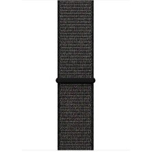 Gate Desenli Apple Watch 1 2 3 Için Siyah 44 mm Nike Loop Model Kayış Cırtlı