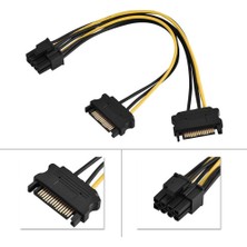 Boblov VGA Power Kablo 2x Sata To 8 Pin (6+2 ) Pcı-Ex Dönüştürücü Güç Kablosu 8 Pin To 2x Sata Erkek Power Kablo