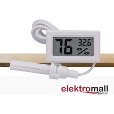 Elektromall Dijital Nem Ölçerli Iç Veya Dış Sıcaklık Ölçer Ev ve Bebek Odası Higrometre Termometre