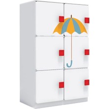Woody Life 6 Kapaklı Dolap Sonbahar Temalı - Standart - BJ-J1410