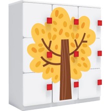 Woody Life 9 Kapaklı Dolap Sonbahar Temalı - Standart - BJ-J1411