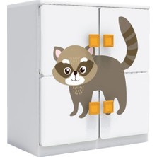 Woody Life 4 Kapaklı Dolap Sonbahar Temalı - Standart - BJ-J1412