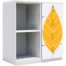 Woody Life 2 Raflı 4 Çekmeceli Dolap Sonbahar Temalı - Standart - BJ-J1416