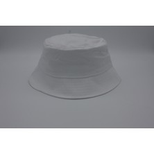 Şapkadan Bucket Şapka Beyaz Kadın Kova Şapka