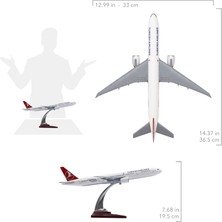 Zekupp 1:200 Boeing 777-300 Thy Lisanslı Model Uçak, Thy Uçak Maketi, Uçmayı Sevenler Için Dekoratif Kaideli Ürün, Koleksiyonerler Için Uçak