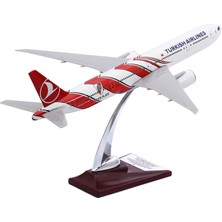 Zekupp 1:200 Boeing 777-300 Thy Lisanslı Model Uçak, Thy Uçak Maketi, Uçmayı Sevenler Için Dekoratif Kaideli Ürün, Koleksiyonerler Için Uçak