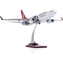 Zekupp 1:100 Boeing 737-800 Thy Lisanslı Model Uçak, Thy Uçak Maketi, Uçmayı Sevenler Için Dekoratif Kaideli Ürün, Koleksiyonerler Için Uçak