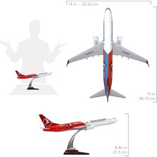 Zekupp 1:100 Boeing 737-800 Thy Lisanslı Model Uçak, Thy Uçak Maketi, Uçmayı Sevenler Için Dekoratif Kaideli Ürün, Koleksiyonerler Için Uçak