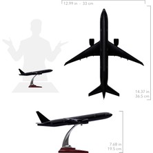 Zekupp Boeing 777 - 300 Model Uçak, Siyah Renkli Uçak Maketi