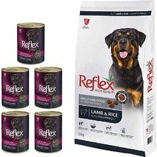 Reflex Lamb  Rıce Adult Dog Food 15 kg + 5'li Reflex Plus Konserve Köpek Maması 400 gr