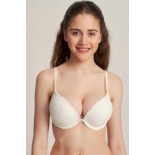 Le Jardin 7005 Loanna (Ekru) 2 Beden Büyüten Büyük Gösteren Destekli Dolgulu Dantelli Soft Cup Sütyen