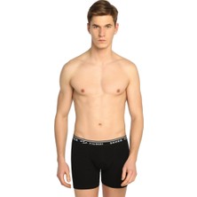 Seher Yıldızı Erkek Elastan (Likralı) Esnek Boxer 6'lı Paket (Siyah)