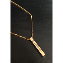 Osmanlı Gümüş Spotify Şarkı Kodlu Çelik Altın Bar Çubuk Kolye Blok Zincir Cklspotyklyalt