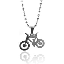 Osmanlı Gümüş  Bisiklet Model Çelik Erkek Kolye Zincir Cklgmsbsklt