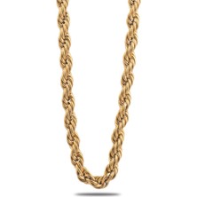 Osmanlı Gümüş Altın Rengi Burma Halat Çelik Erkek Kolye Zincir Ince Model