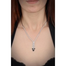 Osmanlı Gümüş Tutku Kadın Oniks Taşlı 925 Ayar Gümüş Kadın Kolye Gkltutkuklygms