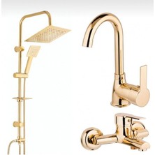 Emir Altın Banyo Set, 3 Parça