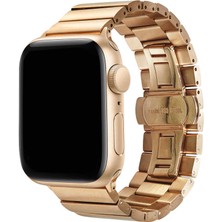 Nezih Case Apple Watch Seri 7 45MM Uyumlu Metal Kordon Rose Gold