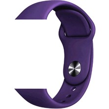 Nezih Case Apple Watch Seri 7 41MM Uyumlu Klasik Silikon Kordon Mor