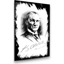 Glass Art Concept Atatürk Dikey Cam Tablo