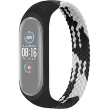 GZPLZ Xiaomi Mi Band Için Naylon Esneklik Örgü Değiştirme Kayışı 6/5/4/3 Mavi Beyaz (Yurt Dışından)
